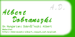 albert dobranszki business card